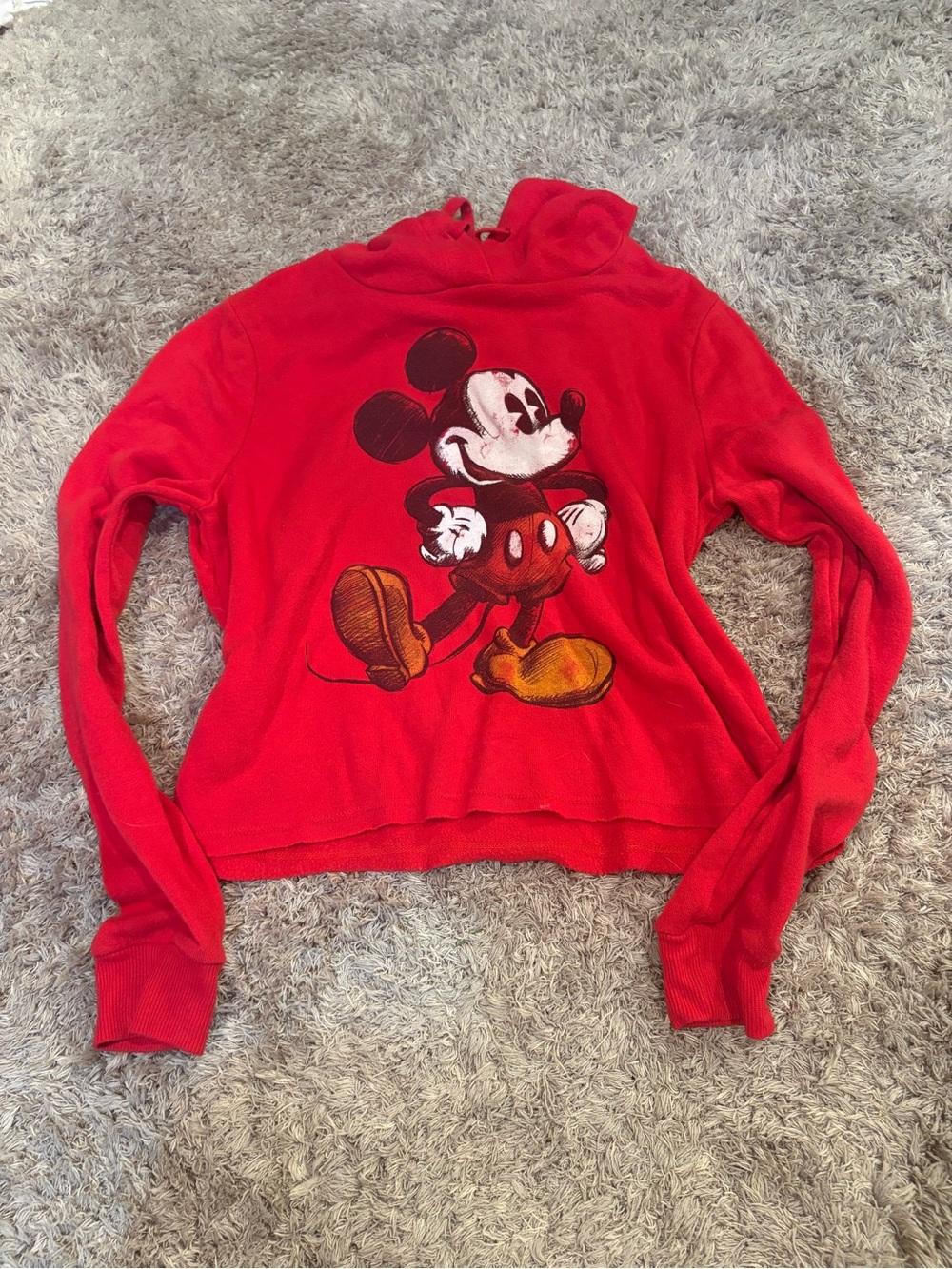 Disney Red Mickey Mouse cropped hoodie